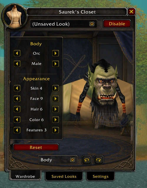 Character appearance controls